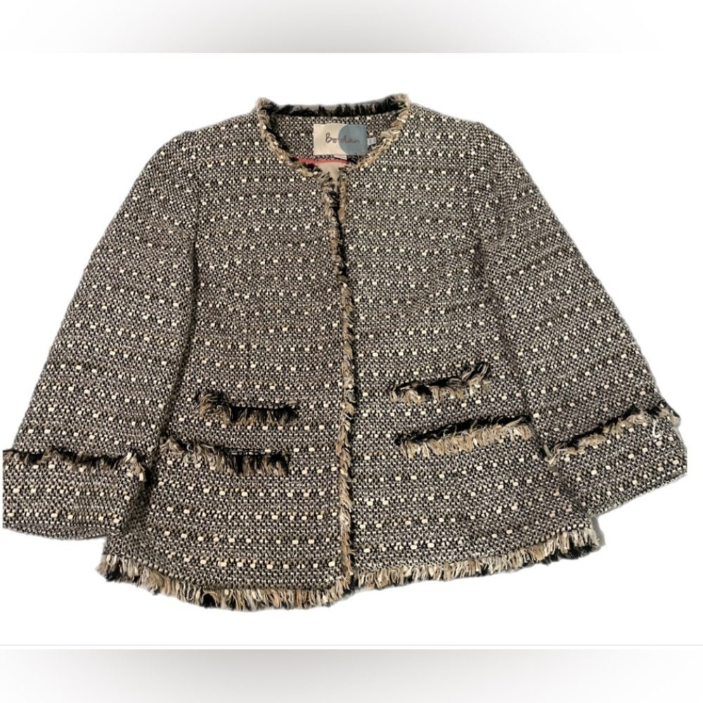 Boden Black and White Tweed Blazer - size 6 - Picture 7 of 10